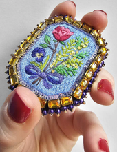 Load image into Gallery viewer, Rose & Mimosa Bouquet Brooch