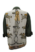 Load image into Gallery viewer, Vintage Army Jacket Reclaimed With Silk "Jumping" Scarf
