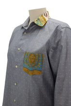 Load image into Gallery viewer, Boyfriend Shirt With Silk Collar, Cuffs, & Pocket