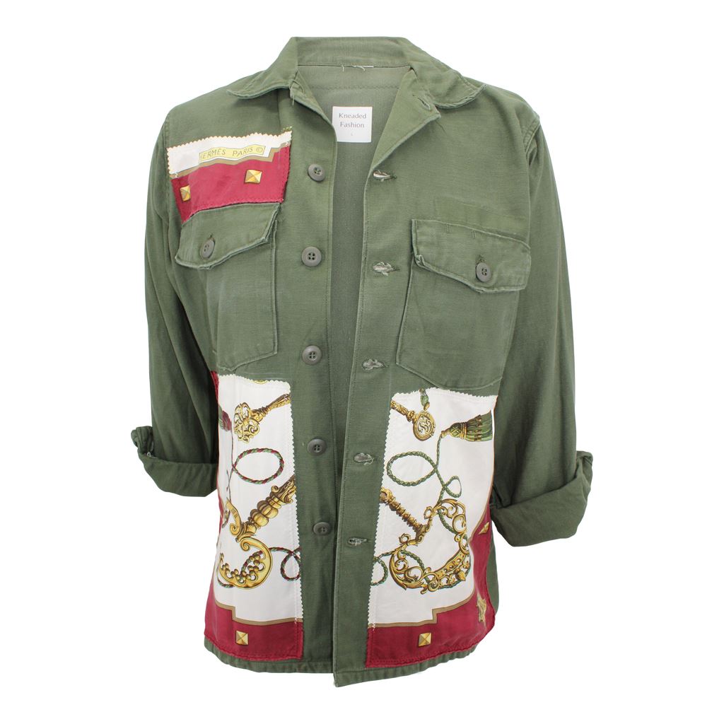 Vintage Military Jacket Reclaimed With Silk 