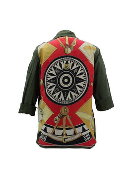 Vintage Military Jacket Reclaimed With Silk Scarf sz Medium