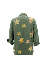 Load image into Gallery viewer, Vintage Military Jacket Reclaimed With Silk Scarf Stars sz Large