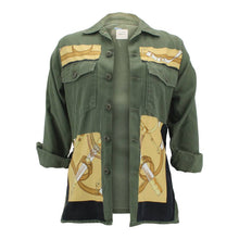 Load image into Gallery viewer, Vintage Military Jacket Reclaimed With Silk Scarf sz Small
