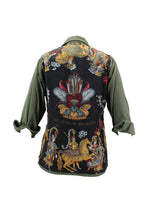 Load image into Gallery viewer, Vintage Military Jacket Reclaimed With Silk Scarf sz Small