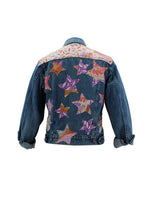 Load image into Gallery viewer, Vintage Denim Jacket Reclaimed With Silk Scarf sz Extra Small