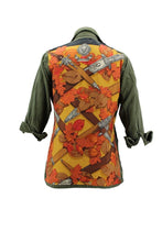 Load image into Gallery viewer, Vintage Military Jacket Reclaimed With Silk Scarf sz Small