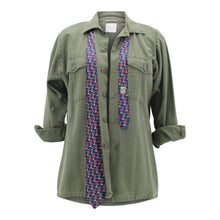 Load image into Gallery viewer, Vintage Military Jacket Reclaimed With Silk Tie sz Extra Large