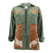 Load image into Gallery viewer, Vintage Military Jacket Reclaimed With Silk Scarf sz Large