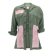 Load image into Gallery viewer, Vintage Military Jacket Reclaimed With Silk Scarf sz Large