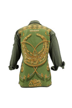 Load image into Gallery viewer, Vintage Military Jacket Reclaimed With Silk Scarf sz Small