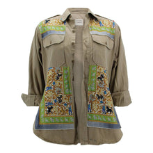 Load image into Gallery viewer, Vintage Military Jacket Reclaimed With Silk Scarf sz Large