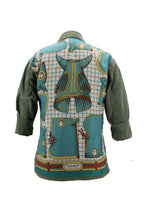 Load image into Gallery viewer, Vintage Military Jacket Reclaimed With Silk Scarf sz Small