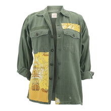 Load image into Gallery viewer, Vintage Military Jacket Reclaimed With Silk Scarf sz Large