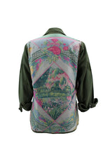 Load image into Gallery viewer, Vintage Military Jacket Reclaimed With Silk Scarf sz Large