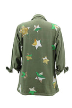 Load image into Gallery viewer, Vintage Military Jacket Reclaimed With Silk Scarf Stars sz Large