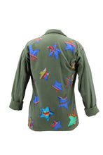 Load image into Gallery viewer, Vintage Military Jacket Reclaimed With Silk Scarf Stars sz Small