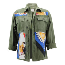 Load image into Gallery viewer, Vintage Military Jacket Reclaimed With Silk Scarf sz Medium