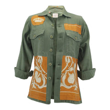 Load image into Gallery viewer, Vintage Military Jacket Reclaimed With Silk Scarf sz Medium