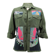 Load image into Gallery viewer, Vintage Military Jacket Reclaimed With Silk Scarf sz Medium