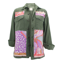 Load image into Gallery viewer, Vintage Military Jacket Reclaimed With Silk Scarf sz Large