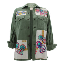 Load image into Gallery viewer, Vintage Military Jacket Reclaimed With Silk Scarf sz Large