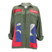 Load image into Gallery viewer, Vintage Military Jacket Reclaimed With Silk Scarf sz Extra Large