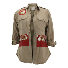 Load image into Gallery viewer, Vintage Military Jacket Reclaimed With Silk Scarf sz Medium