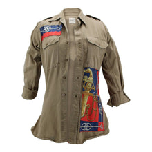 Load image into Gallery viewer, Vintage Military Jacket Reclaimed With Silk Scarf sz Small