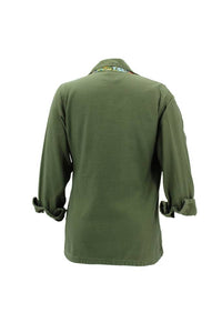 Vintage Military Jacket Reclaimed With Silk Tie sz Small