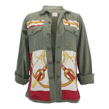 Load image into Gallery viewer, Vintage Military Jacket Reclaimed With Silk Scarf sz Large