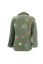 Load image into Gallery viewer, Vintage Military Jacket Reclaimed With Silk Scarf Stars sz Small