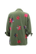 Load image into Gallery viewer, Vintage Military Jacket Reclaimed With Silk Scarf Stars sz Large