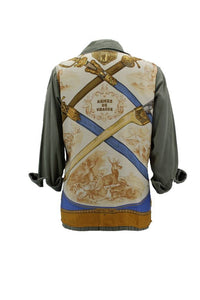 Vintage Military Jacket Reclaimed With Silk Scarf sz Large