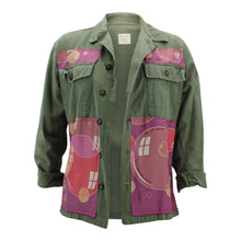 Load image into Gallery viewer, Vintage Military Jacket Reclaimed With Silk Scarf sz Medium