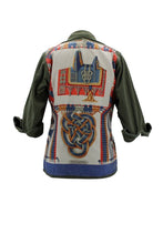 Load image into Gallery viewer, Vintage Military Jacket Reclaimed With Silk Scarf sz Small