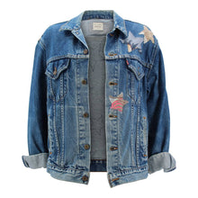 Load image into Gallery viewer, Vintage Denim Jacket Reclaimed With Silk Scarf sz Large