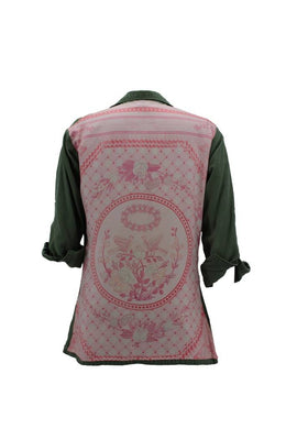 Vintage Military Jacket Reclaimed With Silk Scarf sz Large