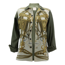 Load image into Gallery viewer, Vintage Military Jacket Reclaimed With Silk Scarf sz Large