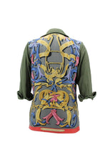 Load image into Gallery viewer, Vintage Military Jacket Reclaimed With Silk Scarf sz Medium