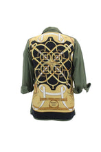 Load image into Gallery viewer, Vintage Military Jacket Reclaimed With Silk Scarf sz Small