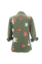 Load image into Gallery viewer, Vintage Military Jacket Reclaimed With Silk Scarf Stars sz Medium