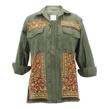 Load image into Gallery viewer, Vintage Military Jacket Reclaimed With Silk Scarf sz Small