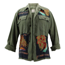 Load image into Gallery viewer, Vintage Military Jacket Reclaimed With Silk Scarf sz Medium