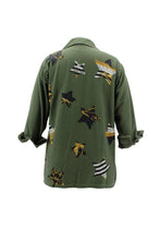 Load image into Gallery viewer, Vintage Military Jacket Reclaimed With Silk Scarf Stars sz Medium