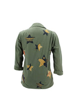 Load image into Gallery viewer, Vintage Military Jacket Reclaimed With Silk Scarf and Silk Scarf Stars sz Small