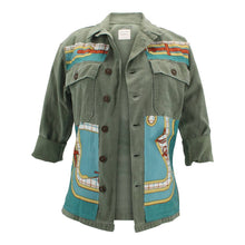 Load image into Gallery viewer, Vintage Military Jacket Reclaimed With Silk Scarf sz Small