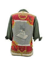 Load image into Gallery viewer, Vintage Military Jacket Reclaimed With Silk Scarf sz Large