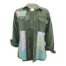 Load image into Gallery viewer, Vintage Military Jacket Reclaimed With Silk Scarf sz Large