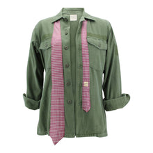 Load image into Gallery viewer, Vintage Military Jacket Reclaimed With Silk Tie sz Large
