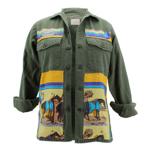 Load image into Gallery viewer, Vintage Military Jacket Reclaimed With Silk Scarf sz Medium